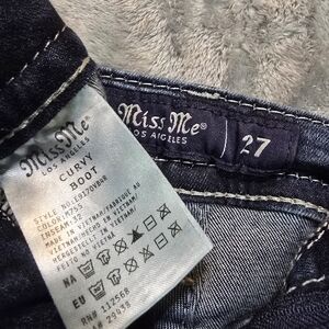 Miss Me Women's Curvy Boot Jeans - Dark Blue